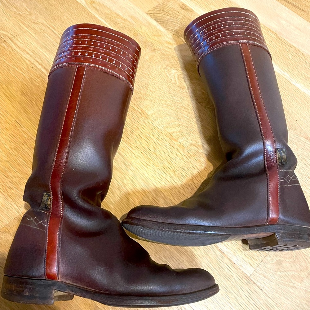 Tall Real Leather Riding Boots Made In Spain - Leather Detailing